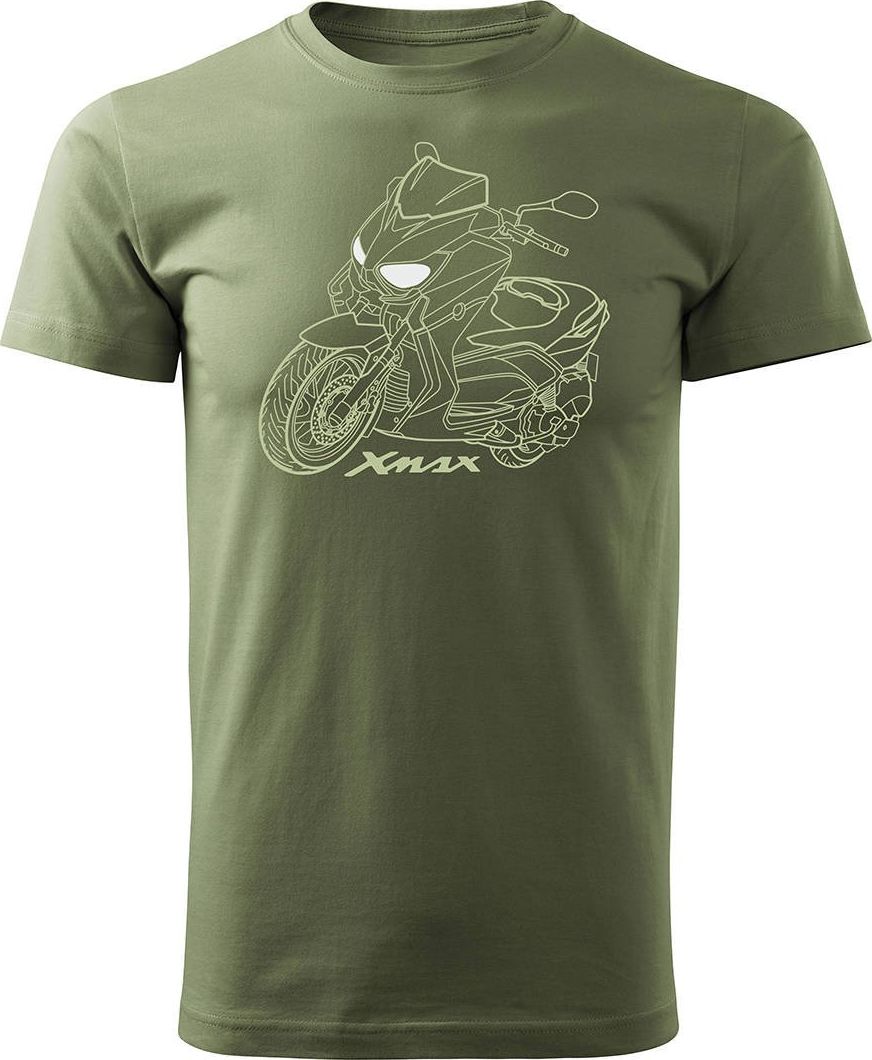 Topslang Koszulka ze skuterem na skuter Yamaha XMax męska khaki REGULAR XXL