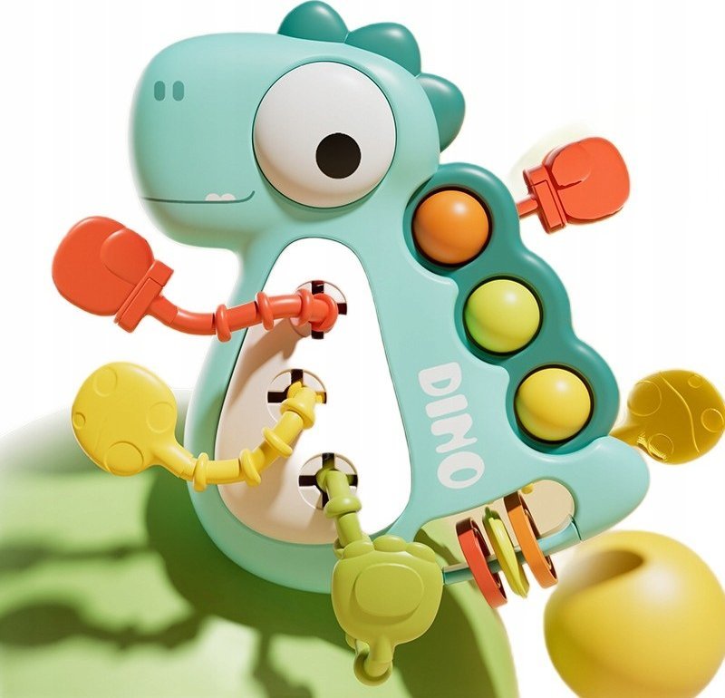 Pan i Pani Gadżet Zabawka Sensoryczna Gryzak Kabelki Dla Dzieci Montessori Dinozaur Kolor