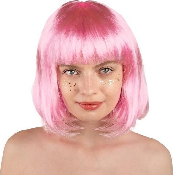 Peruka Kleopatra jasny róż