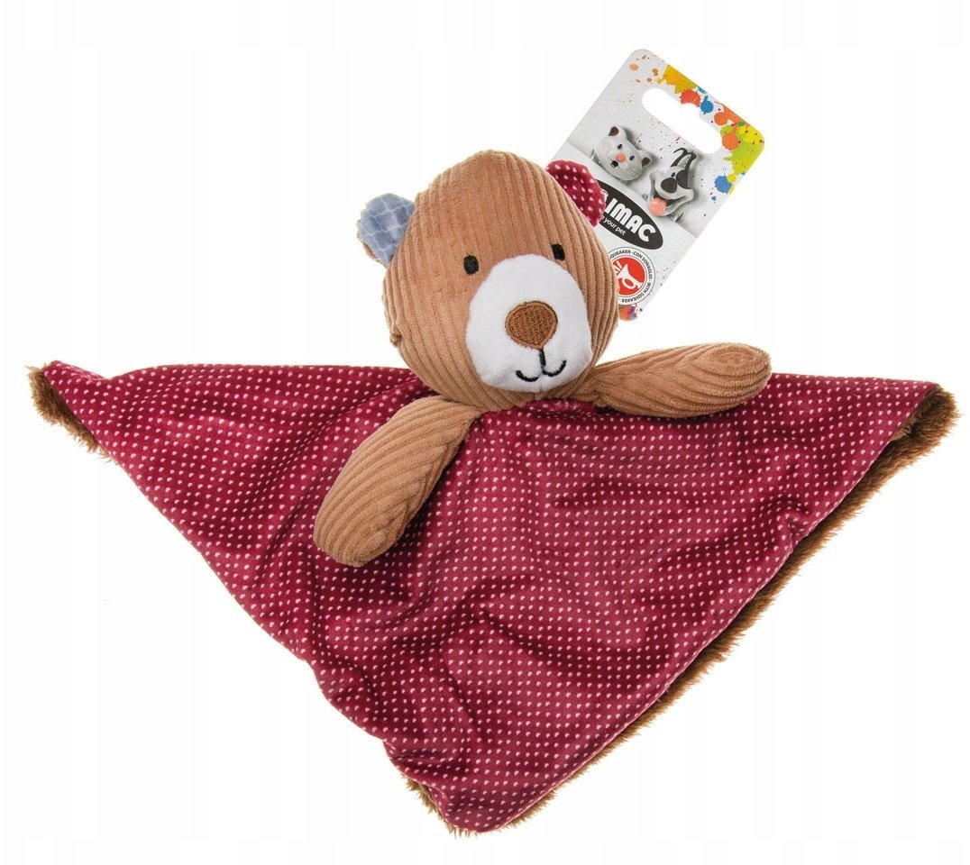 Mata ze misiem, zabawka, dla psa, plusz, 23x22x9,5 cm, z piszczałką