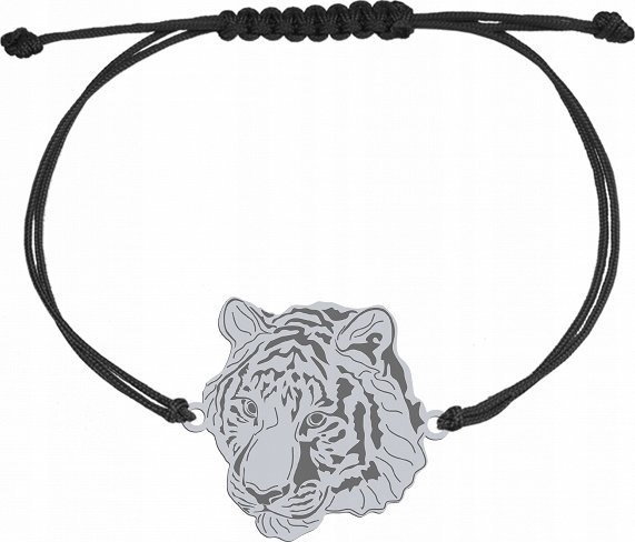 Radziszewska Jewellery Bransoletka Srebrna Tygrys Sznurek 925 Grawer Dedykacja Prezent