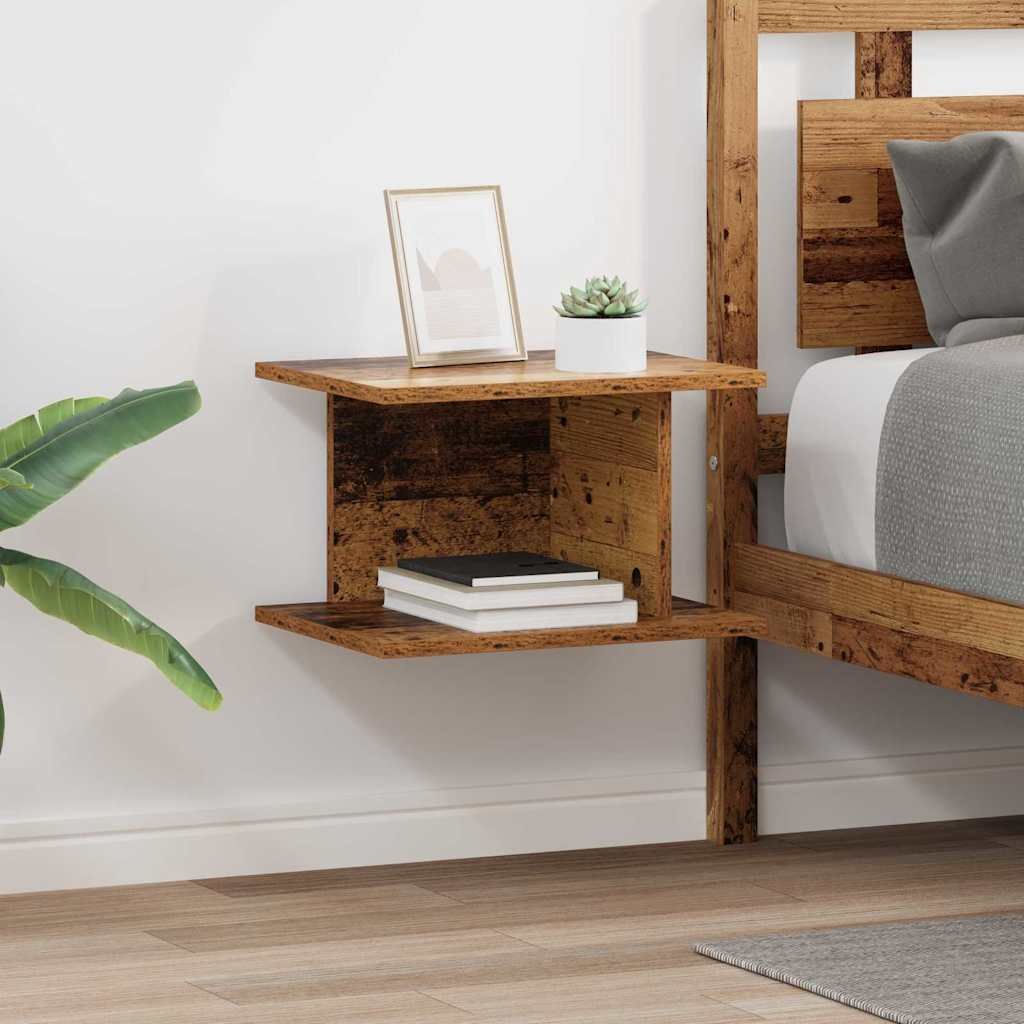 vidaXL Stolik nocny 2 pcs Stare drewno 40 x 30 x 25 cm