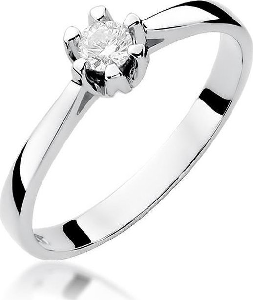 Best Diamonds złoty pierścionek z brylantem 0.12ct 13