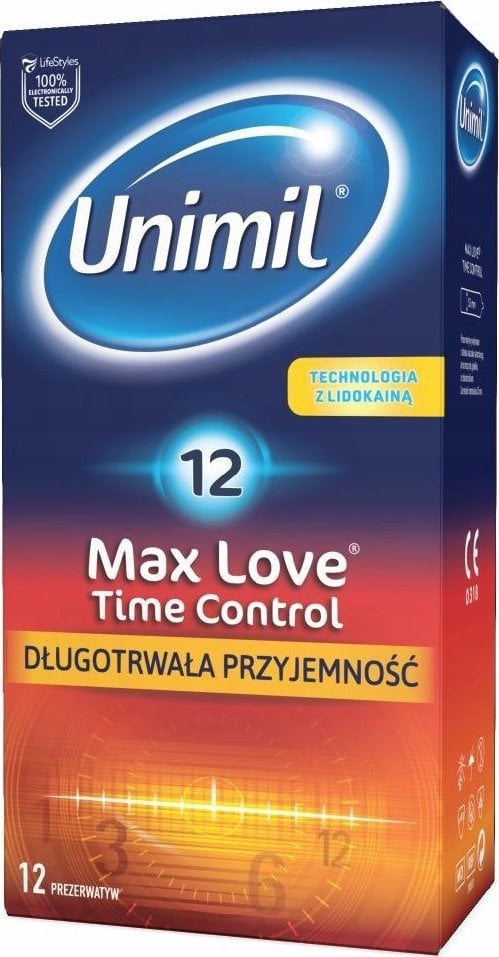 UNIMIL UNIMIL_Max Love Time Control nawilżane lateksowe prezerwatywy 12szt