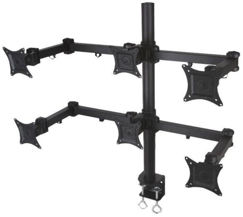 Techly Biurkowy Uchwyt Obrotowy na sześć monitorów LED/LCD 13'-20' 303362 (ICA-LCD-482-S)