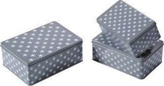 Kesper Świąteczna pudełko metalowe, zestaw 3 szt., Sterne