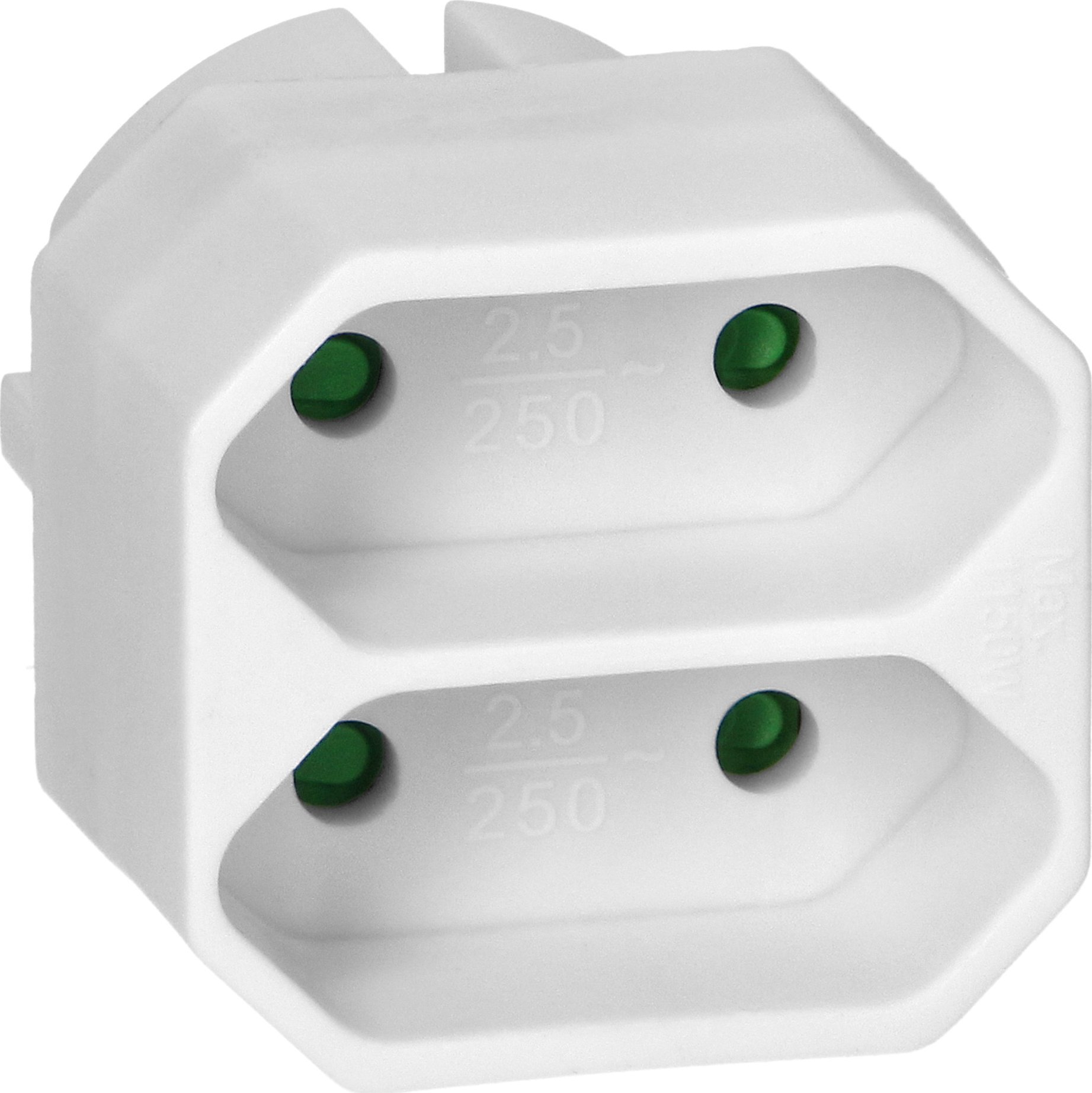 Orno Rozgałęźnik 2x2P euro, biały, 20 szt.