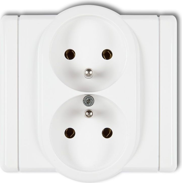 Karlik Gniazdo podwójne Flexi z/u biały (FGP-2z)