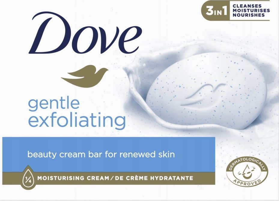 Unilever Dove Delikatnie Złuszczające Mydło w kostce 3in1 - Gentle Exfoliating 90g