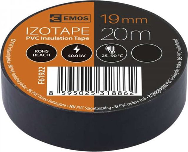 Emos PVC izoliacinė juosta IZOTAPE ULTRA 19/20 juoda