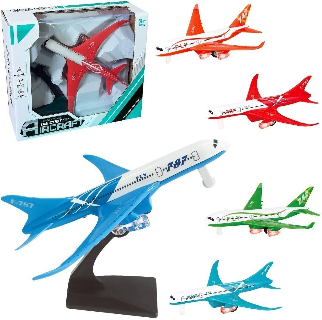 Samolot metalowy pullback, światło i dźwięk