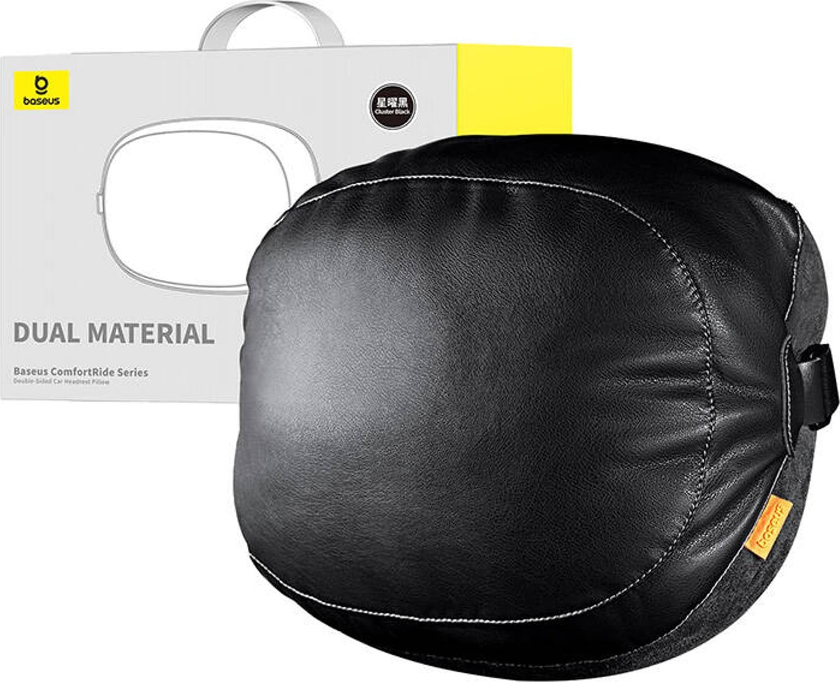 Baseus Poduszka na zagłówek samochodowy Baseus Comfort Ride obustronna (czarny)