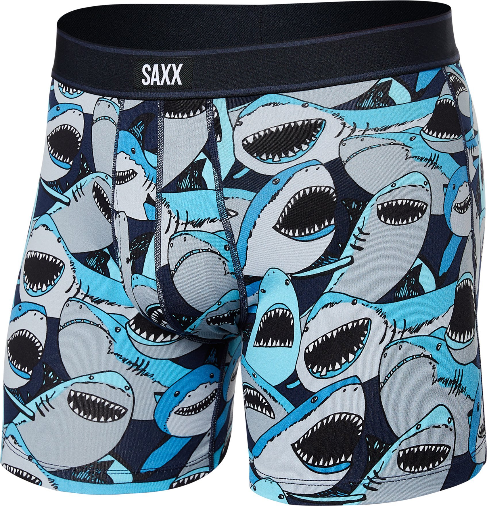 SAXX Bokserki męskie SAXX DAYTRIPPER Boxer Brief Fly Rekiny - granatowe S