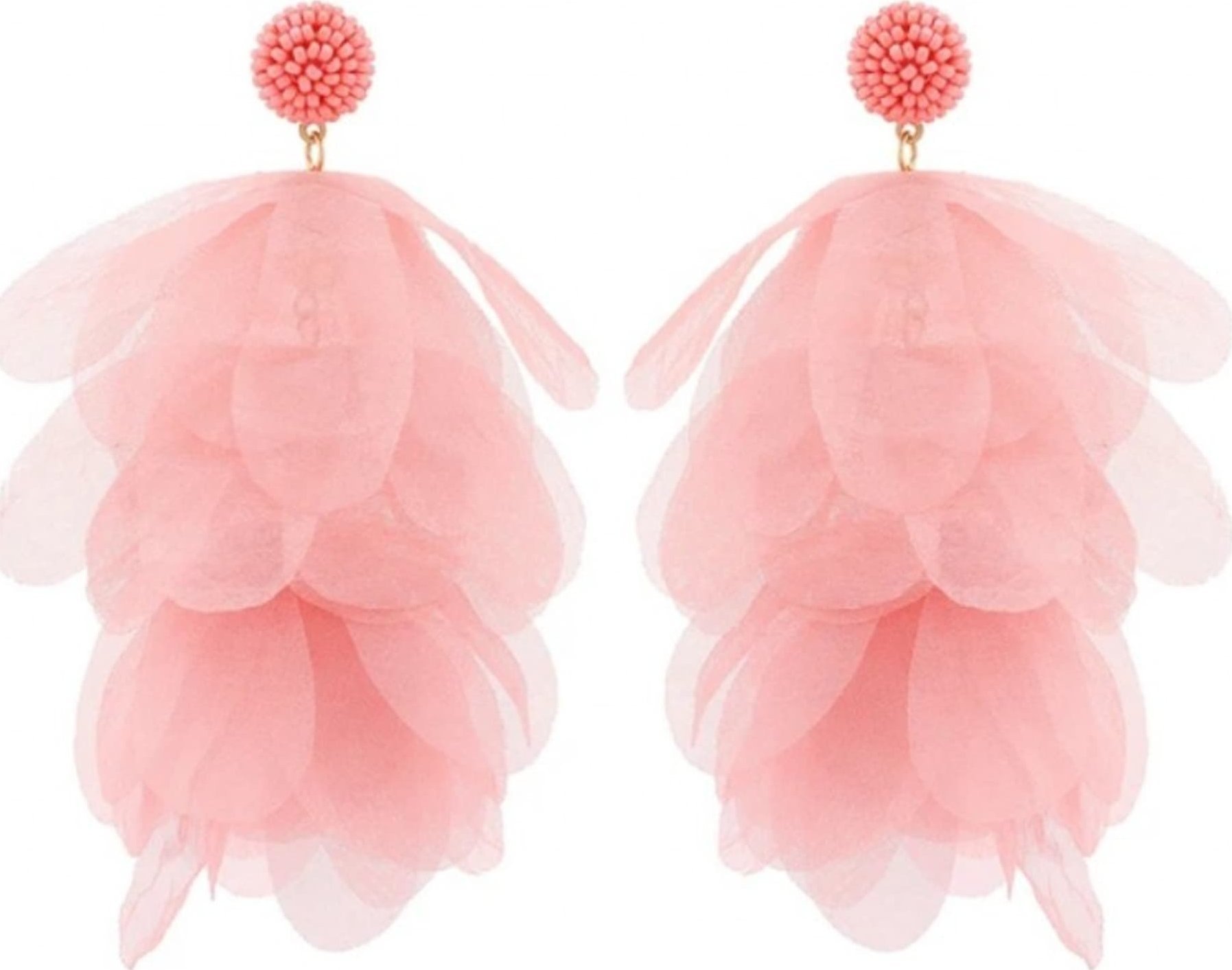 eCarla KOLCZYKI CHWOSTY Wiszące delikatne BOHO Róż K1676R