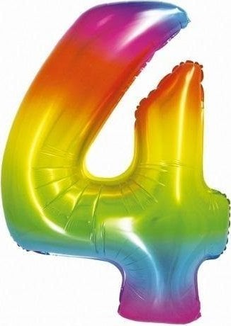 GoDan Balon foliowy smart cyfra "4" tęczowa, 76 cm