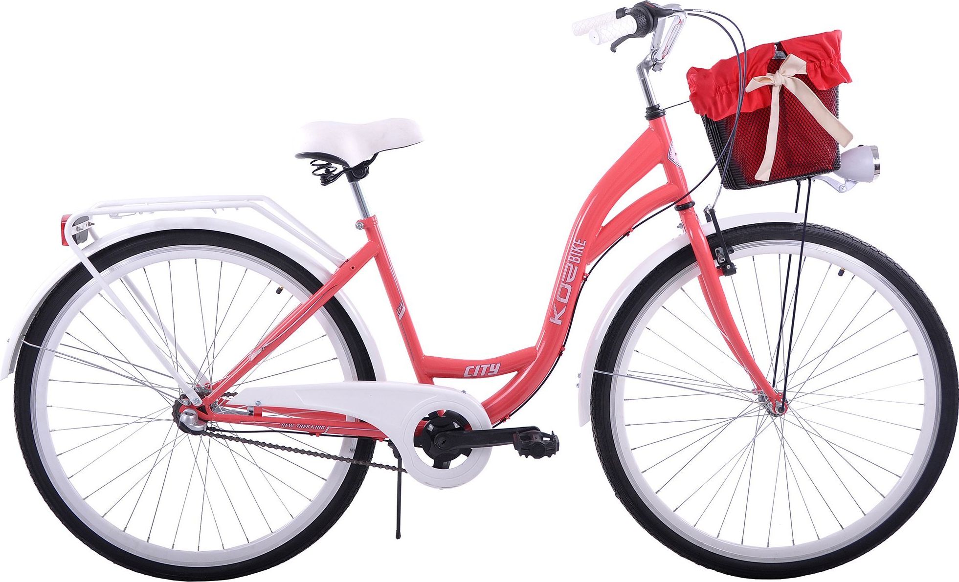 Kozbike (K28) Rower miejski damski 28 3 biegi kolor koral