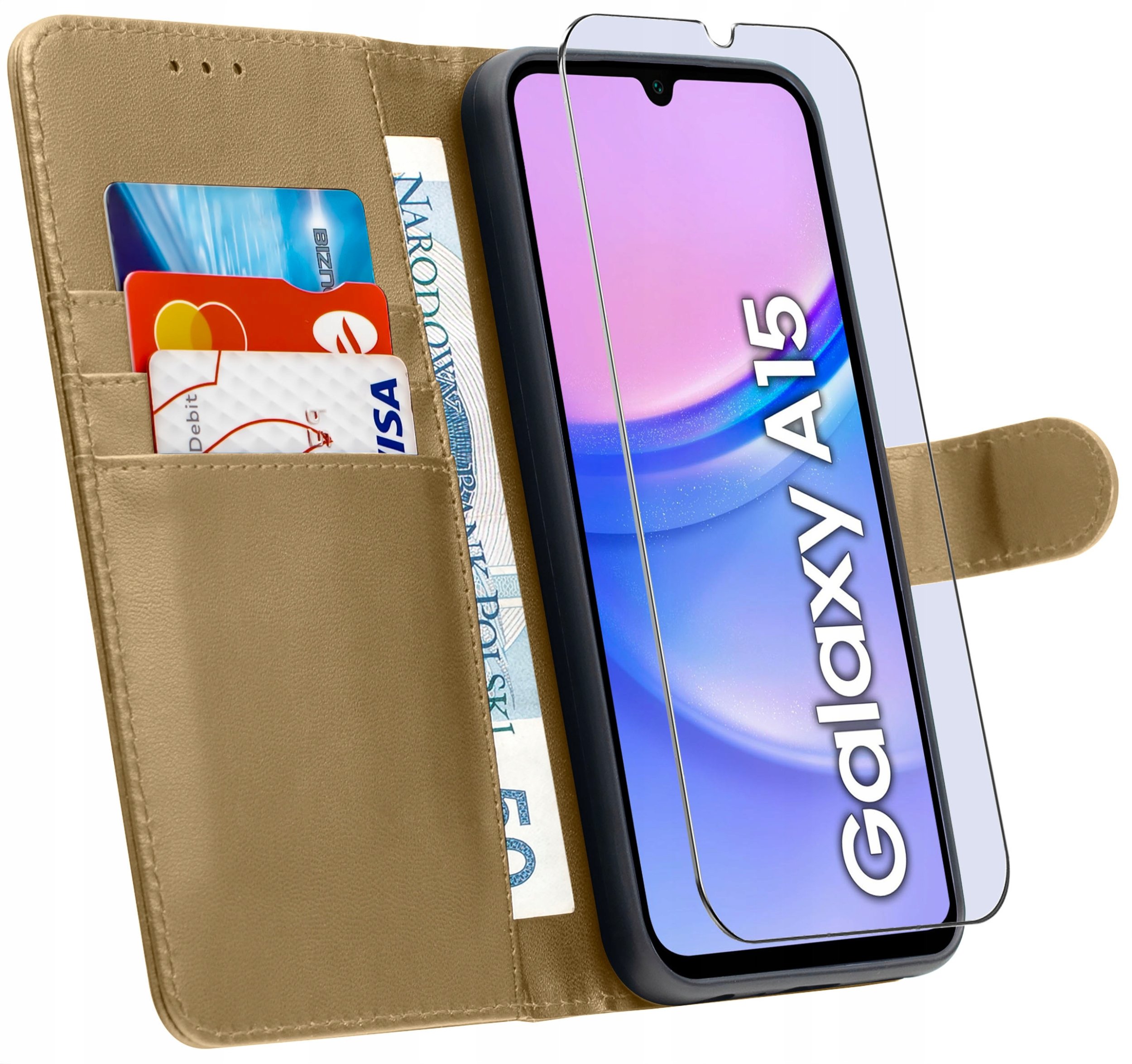 ETUI do Samsung A15 5G | SKÓRZANE PORTFEL BOOK TOKRA CASE CLASSIC + SZKŁO