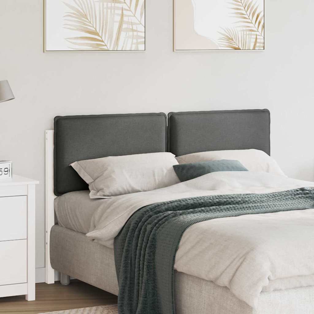vidaXL Tapicerowane wezgłowie z zagłówkiem biały i jasnoszary 160 cm