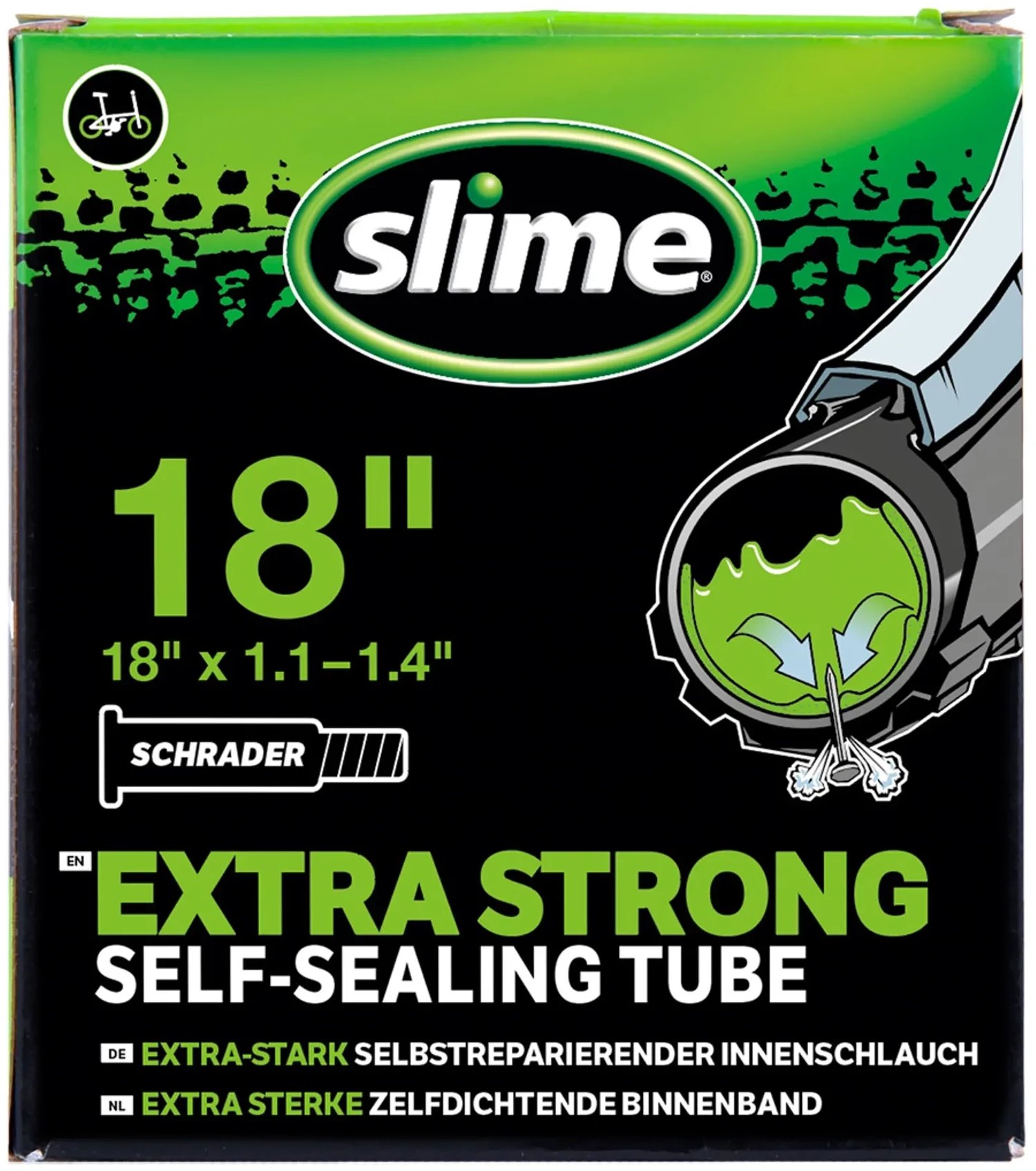 Kenda Dętka self-sealing Slime 18" AV 18 x 1.101.40, valve Schrader 35 mm Uniwersalny