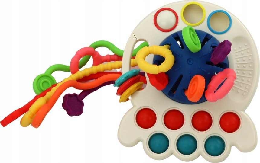 LeanToys Zabawka Sensoryczna Ośmiornica Gryzak Dla Niemowląt Kolorowa