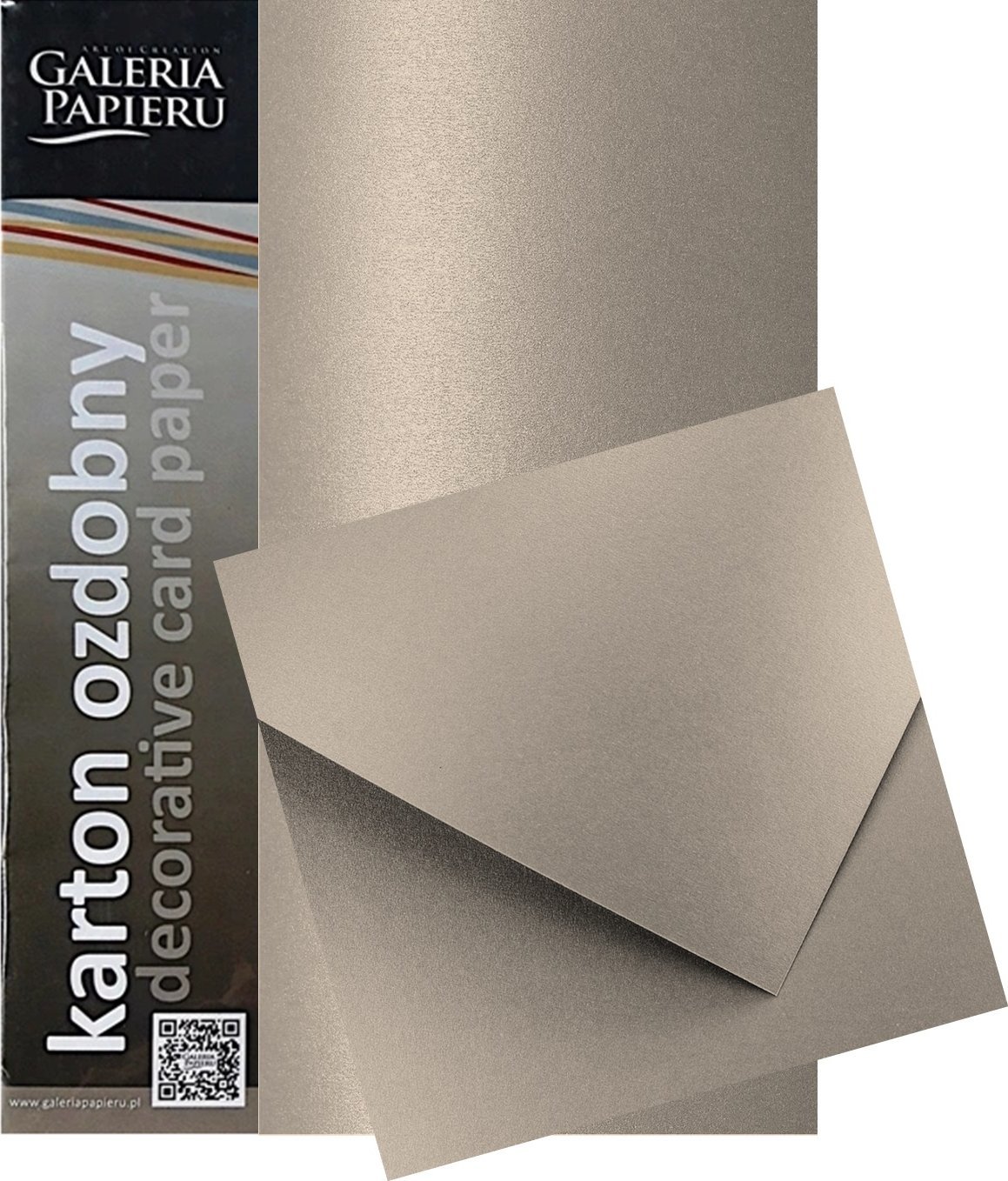 GALERIA PAPIERU Karton ozdobny Galeria Papieru A4/250g Pearl stalowosrebrny (20)