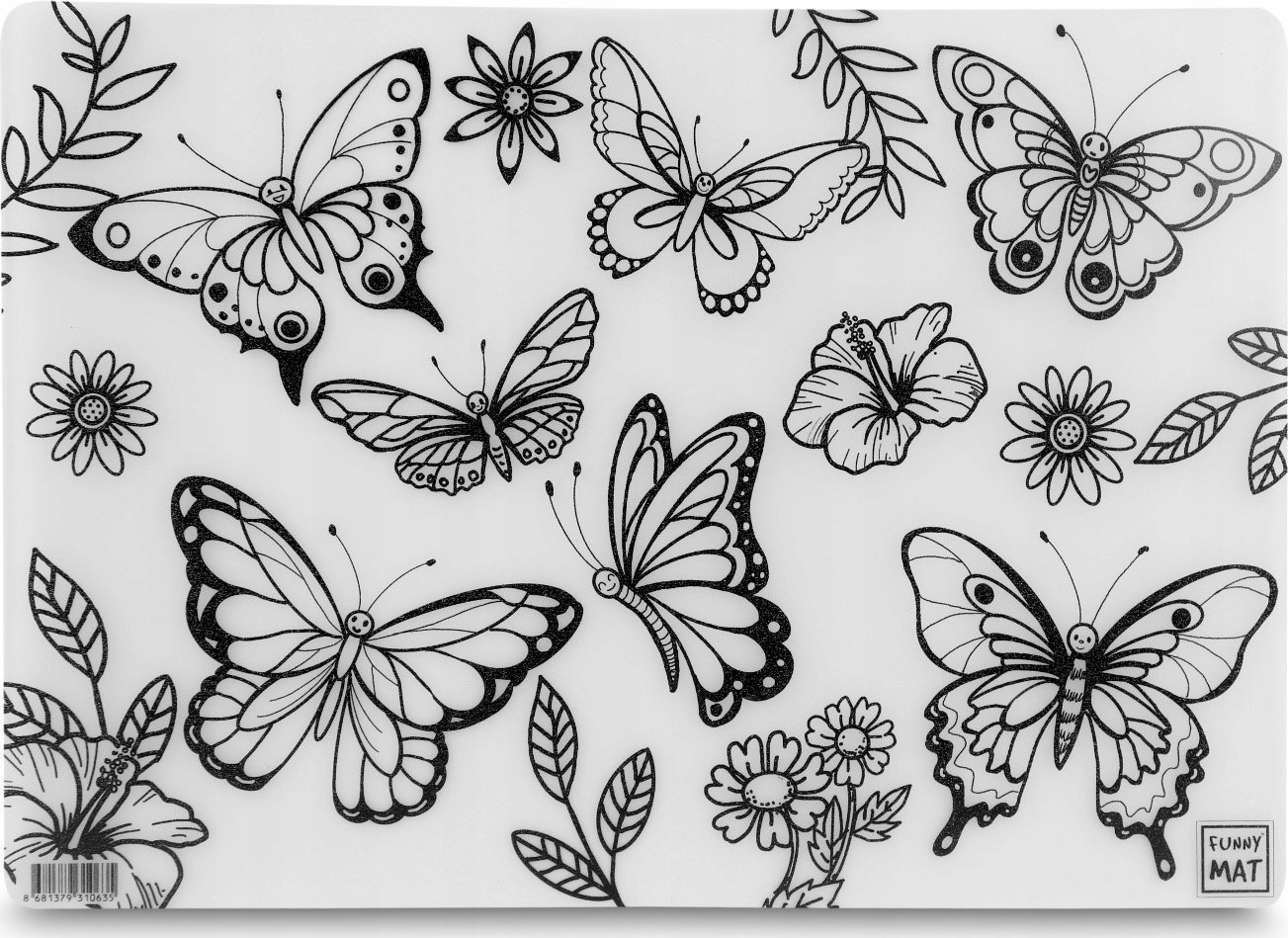 vidaXL Mata transparentna Motylki Funny Mat STRIGO