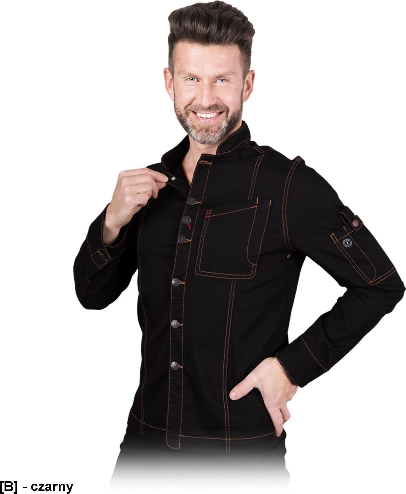 R.E.I.S. MUSETTO - Bluza kucharska z długim rękawem, męska 2XL