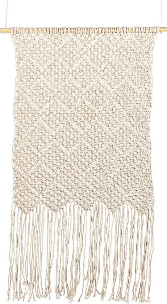 Beliani Dekoracja ścienna makrama bawełniana beżowa OKARA