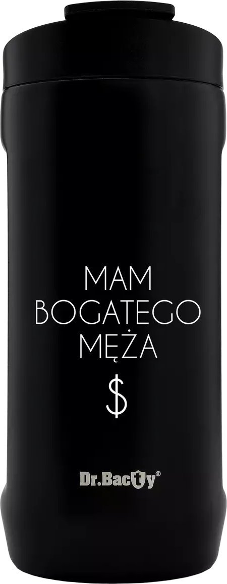 Dr.Bacty Kubek termiczny 2w1 Dr.Bacty Notus Żona bogatego męża - czarny