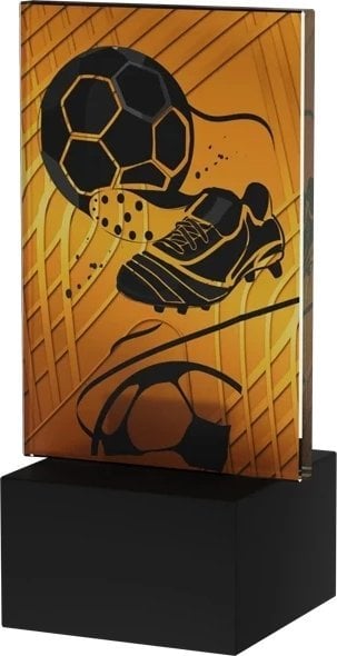 Victoria Sport Monochromatyczne trofeum szklane na podstawie marmurowej - PIŁKA NOŻNA PIŁKA BUT