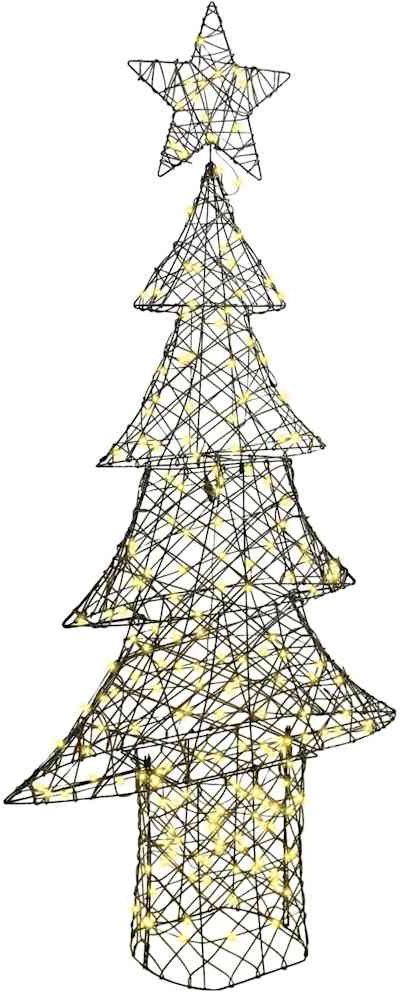 vidaXL Choinka z 240 diodami LED Ciepła biel 180 cm rattan