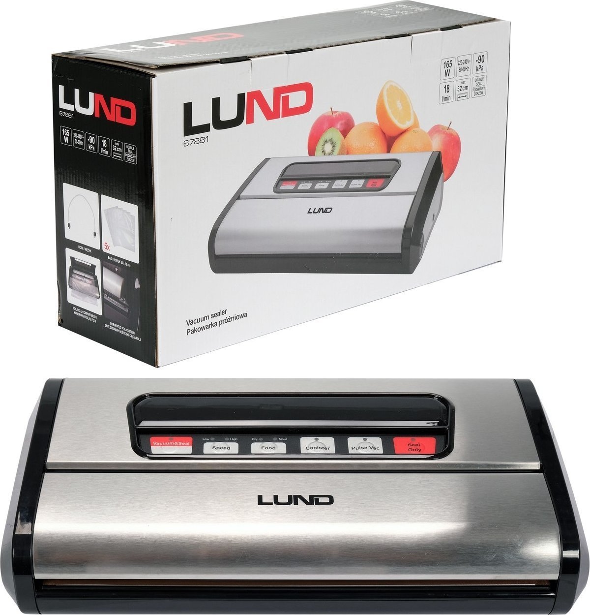 Toya LUND PAKOWARKA PRÓŻNIOWA 165W / MAX 32cm