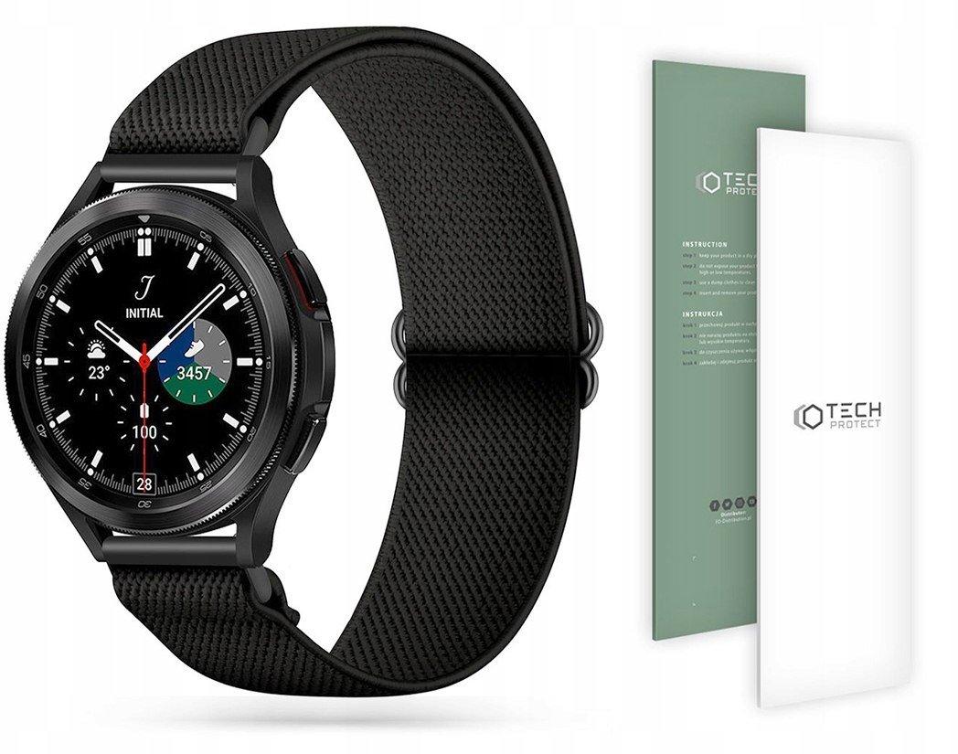 Czarny pasek silikonowy 20mm do Samsung Galaxy Watch - uniwersalny