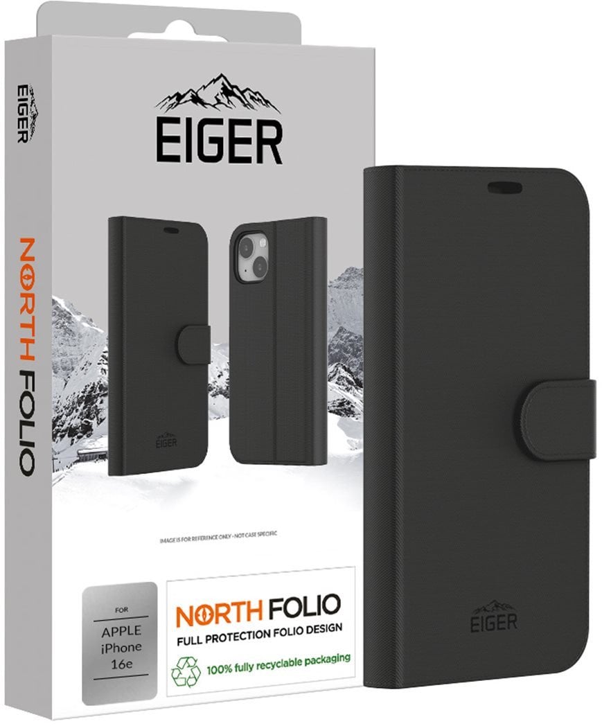 Eiger North Folio Case iPhone 16e schwarz