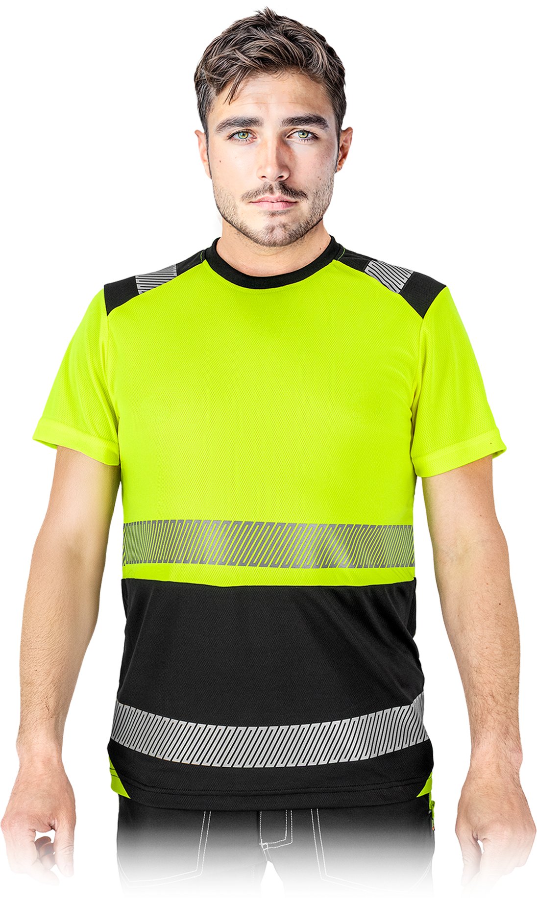 Reis IGUANA-TS T-shirt ostrzegawczy z siateczki męski doskonała wentylacja poliester 100% 130 g/m2 2XL