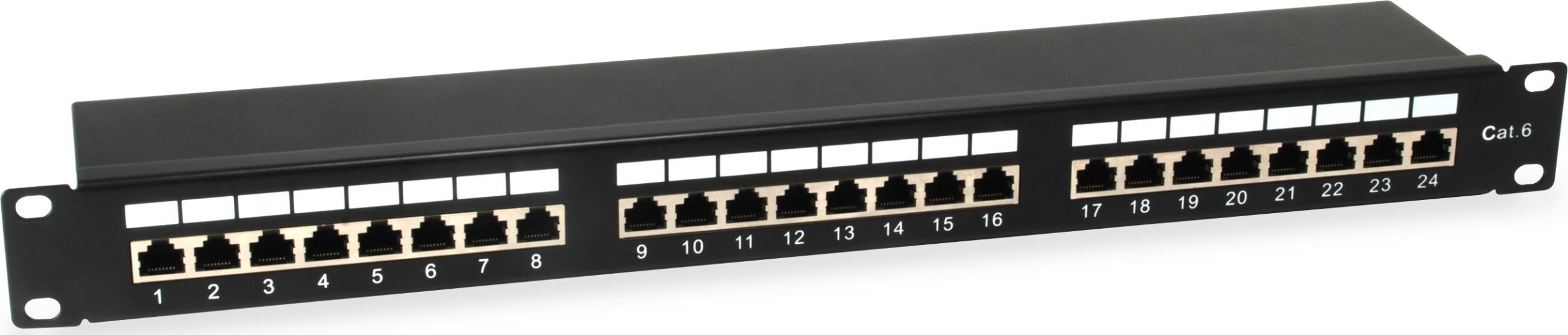 Equip Equip Patchpanel 24x RJ45 Cat6 19" FTP 1HE ISO/IEC schwarz