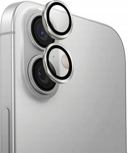 Uniq UNIQ Optix Aluminium Camera Lens Protector iPhone 16 6.1" / 16 Plus 6.7" sterling silver szkło na obiektyw aparatu z aplikatorem