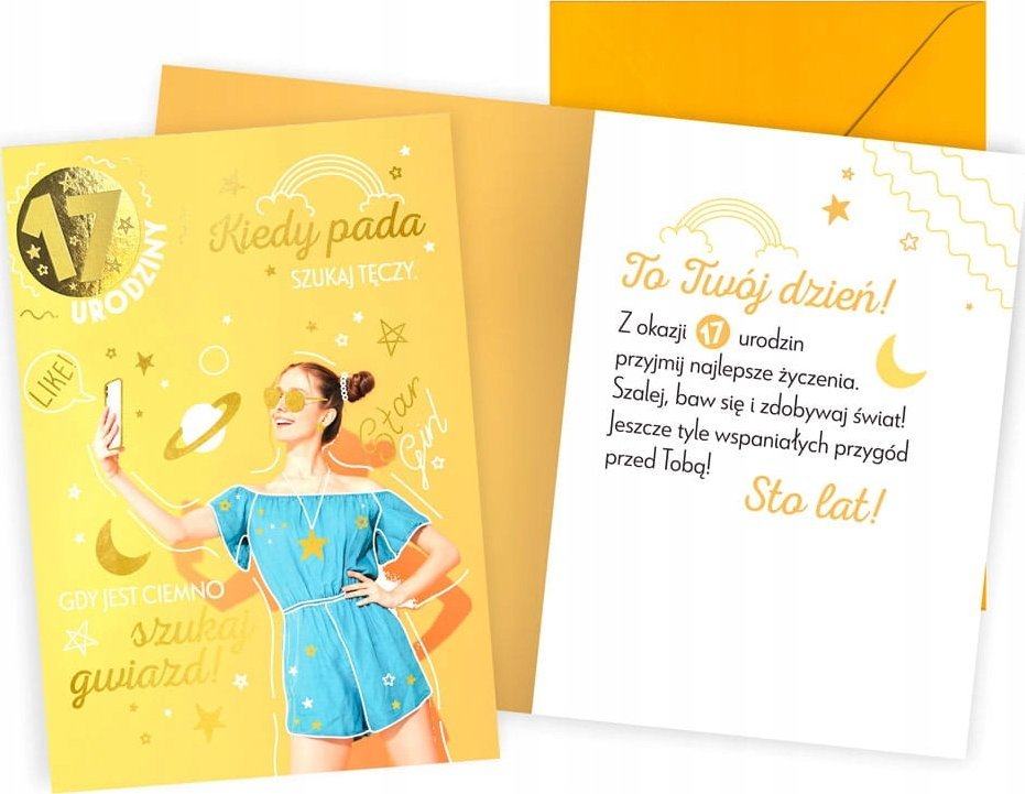 KUKARTKA KARNET V 17 URODZINY DZIEWCZYNA