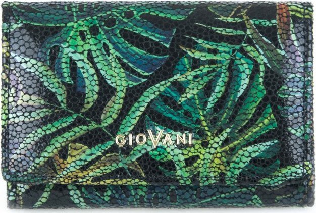 Giovani Portfel damski adriana - giovani (rfid), zielony w liście