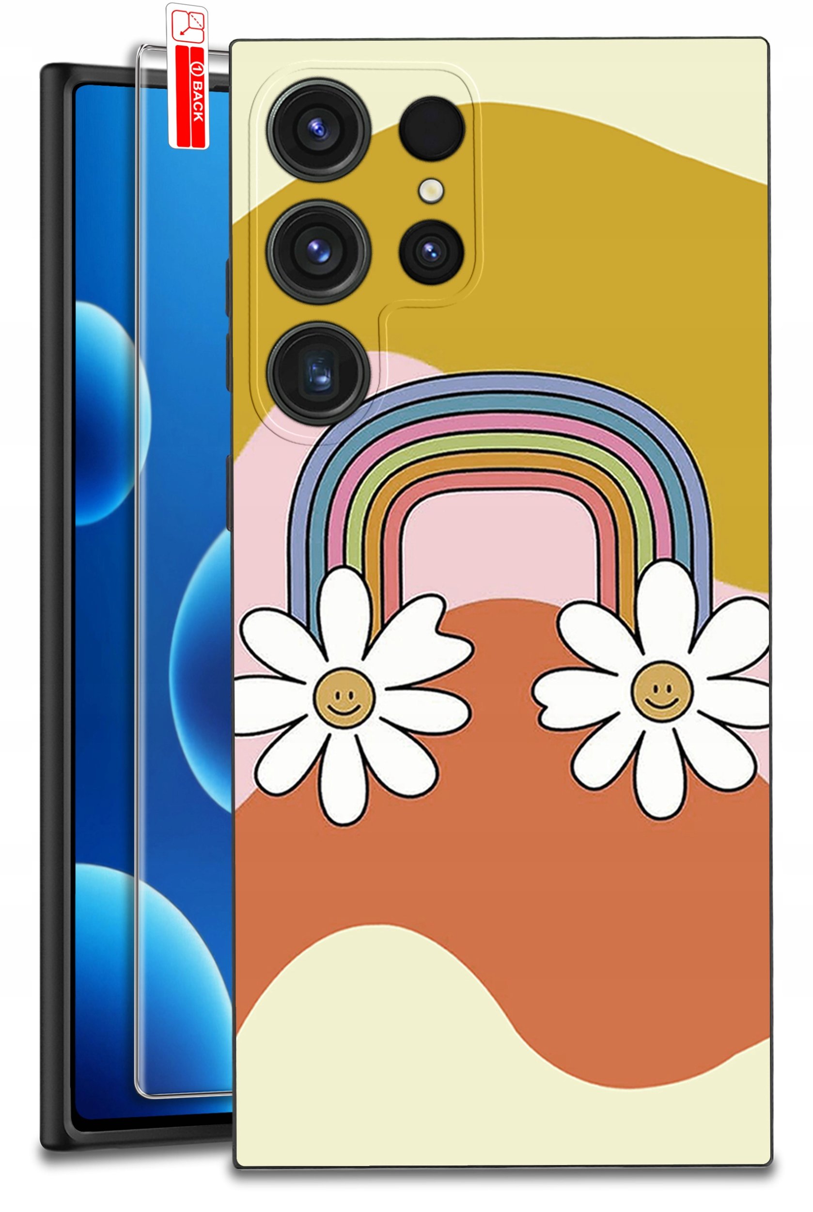 ETUI do Samsung Galaxy S25 Ultra WZORY | SILIKONOWE MATT CASE + SZKŁO 9H