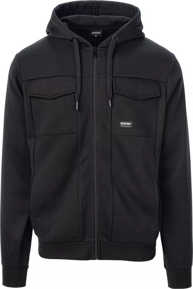 Męska bluza rozpinana z kapturem Hi-tec Barin czarny rozmiar XXL