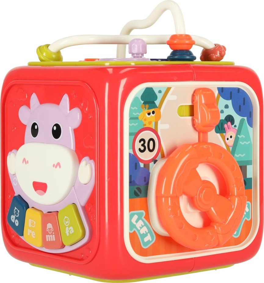 KIK Zabawka edukacyjna interaktywna sensoryczna manipulacyjna kostka sorter klocków