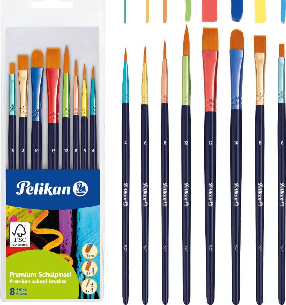 Pelikan Pelikan Schulpinselset Premium PI8/PB 8 Stück