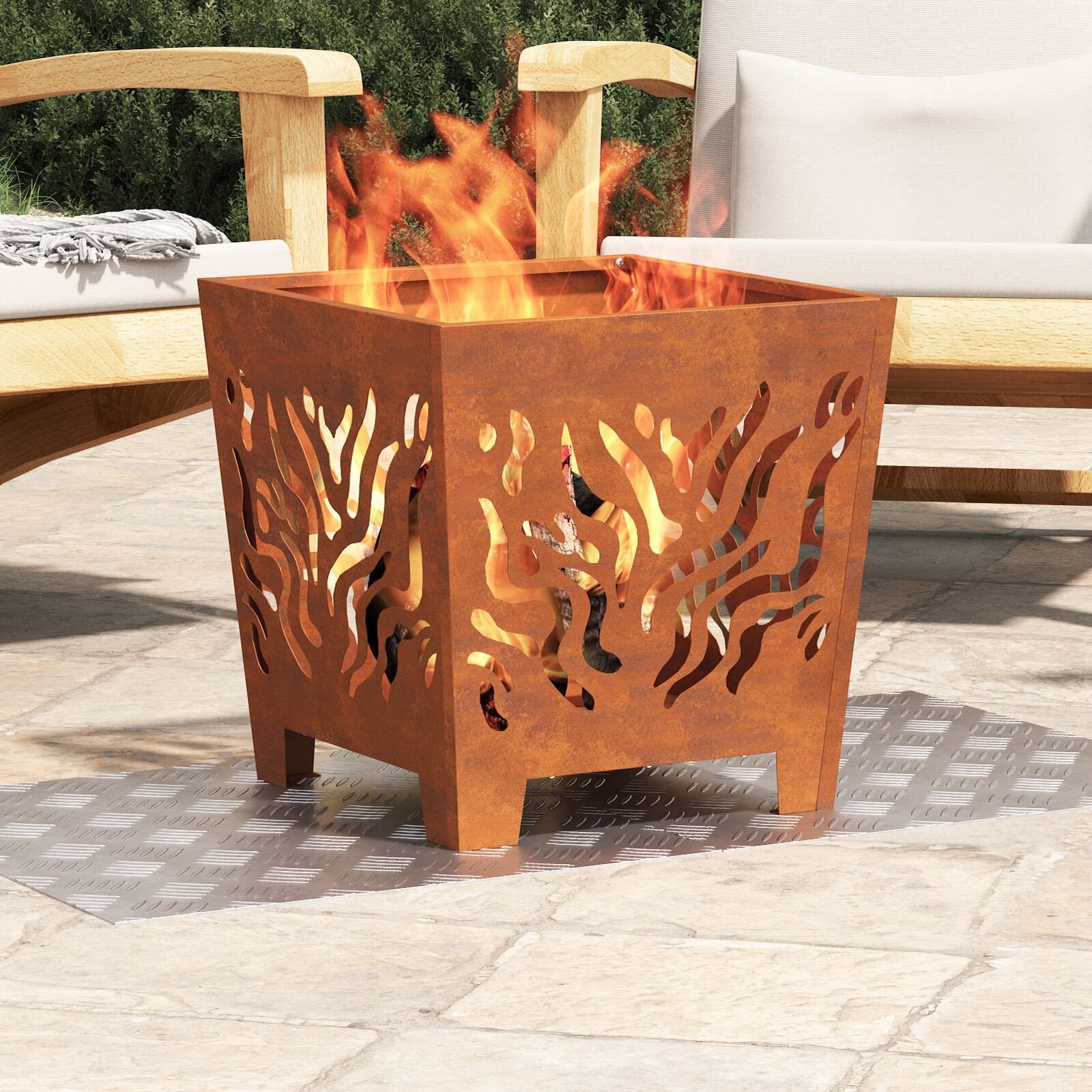 vidaXL Nakładki na schody Srebrne Metalowe 50 x 50 x 0.3 cm