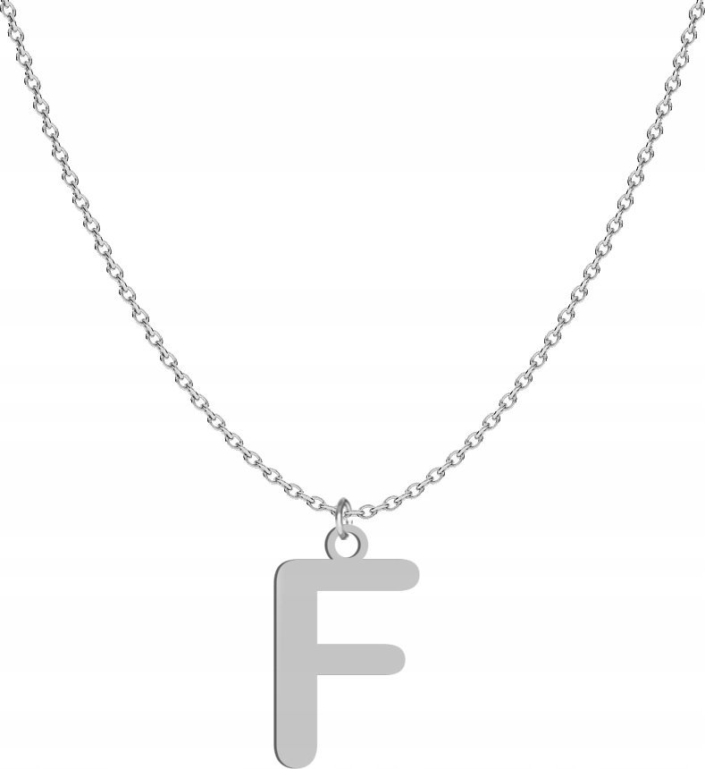 Radziszewska Jewellery Srebrny naszyjnik LITERA F DEDYKACJA GRATIS