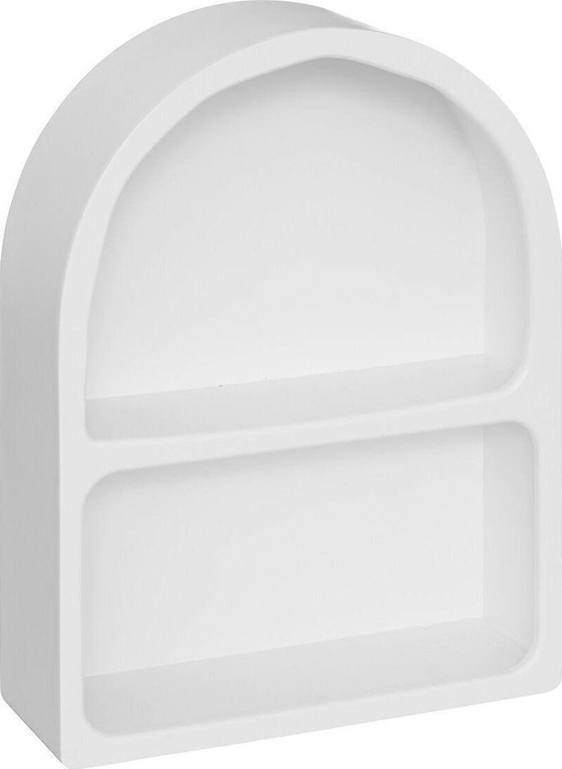 Atmosphera Półka na ścianę półokrągła, biała, SOLEYA, 45 x 35 cm