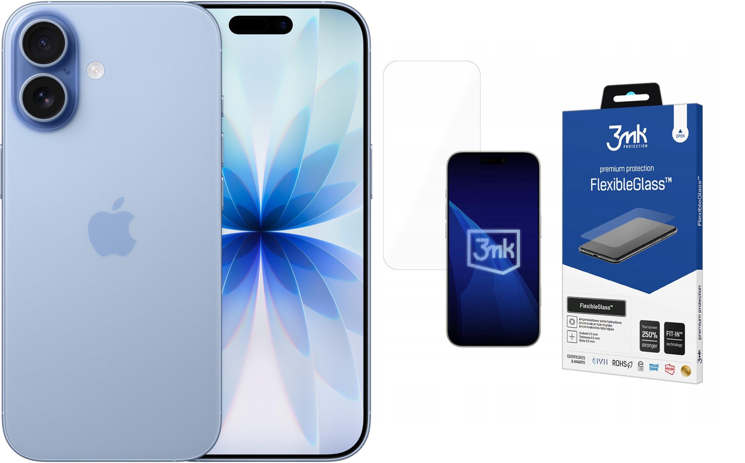 Smartfon Apple iPhone 17 8/256GB Niebieski (MG6L4ZD/A) + FlexibleGlass