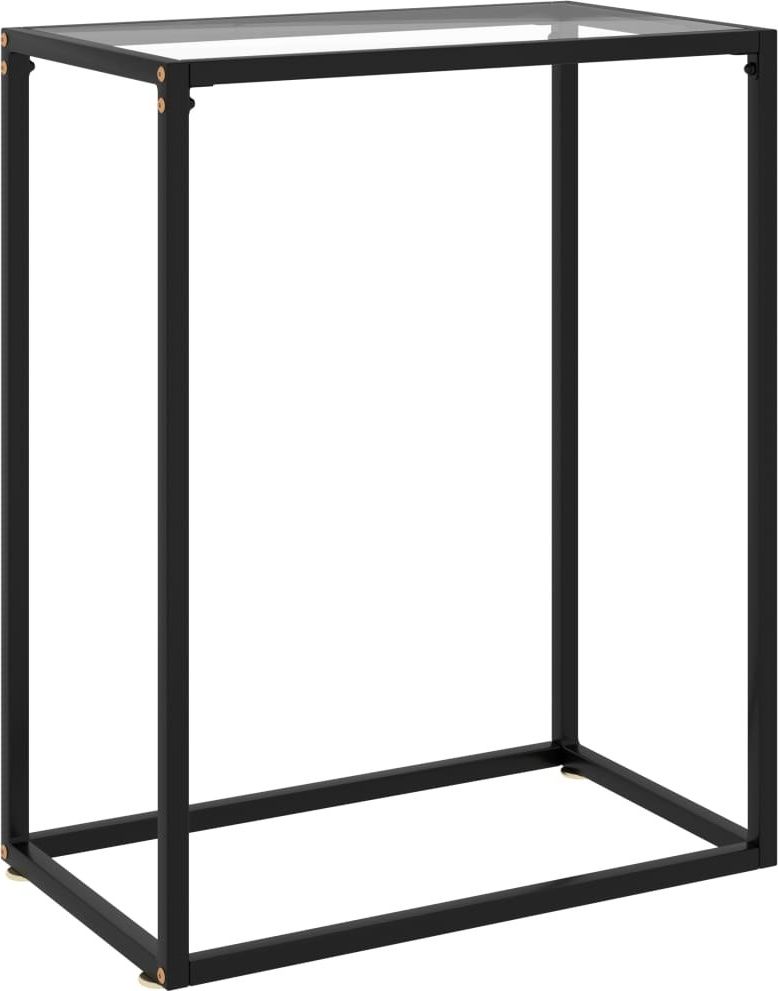 vidaXL Stolik konsolowy, przezroczysty, 60x35x75 cm, szkło hartowane