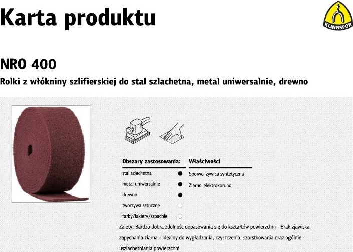 Klingspor WLOKNINA SZLIF.115/80 - 271086