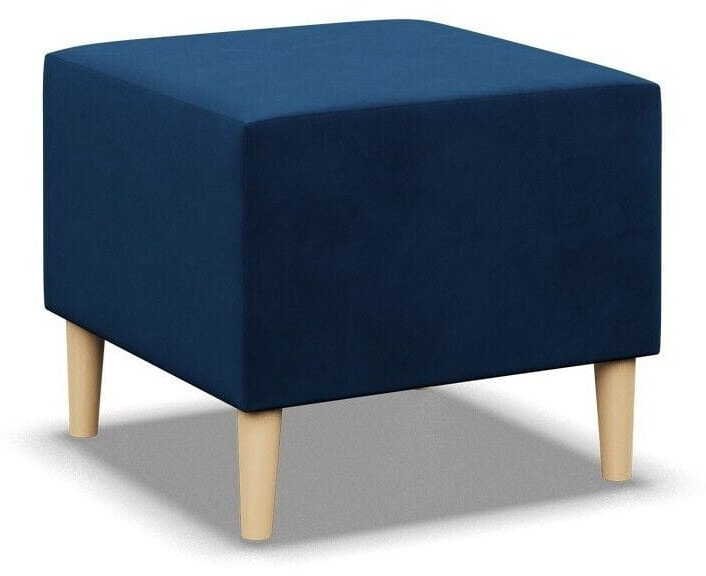 Adams Group Pufa, podnóżek, welur, 51x51x40 cm, granatowy